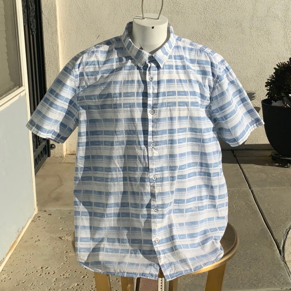 Casual Blue Checkered Men's Shirt